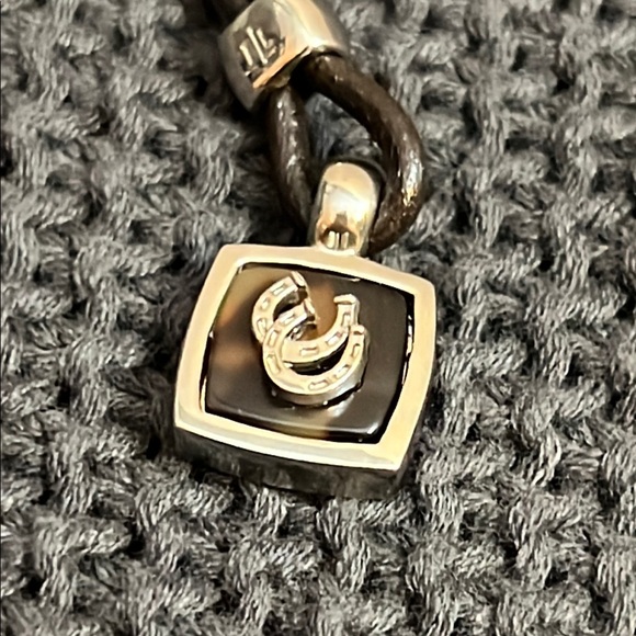 Ralph Lauren Vintage Silver and Brown Leather Necklace - Picture 1 of 5